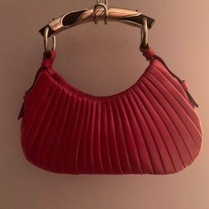 SOLD YSL red leather handbag